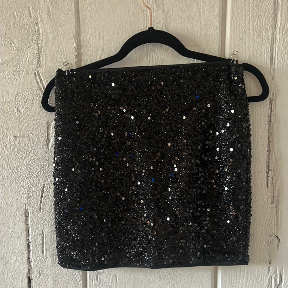 SHEIN Black Sequin Mini Pencil Skirt